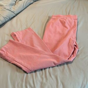 Great looking red pin striped ankle pants